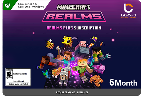 Minecraft Realms plus ( BedRock XBOX & PC) Subscription Months 6 - Instant Delivery in Oman