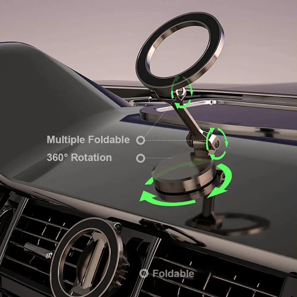 360° Magnetic Car Phone Mount with Absolute Stability & Anti-Vibration