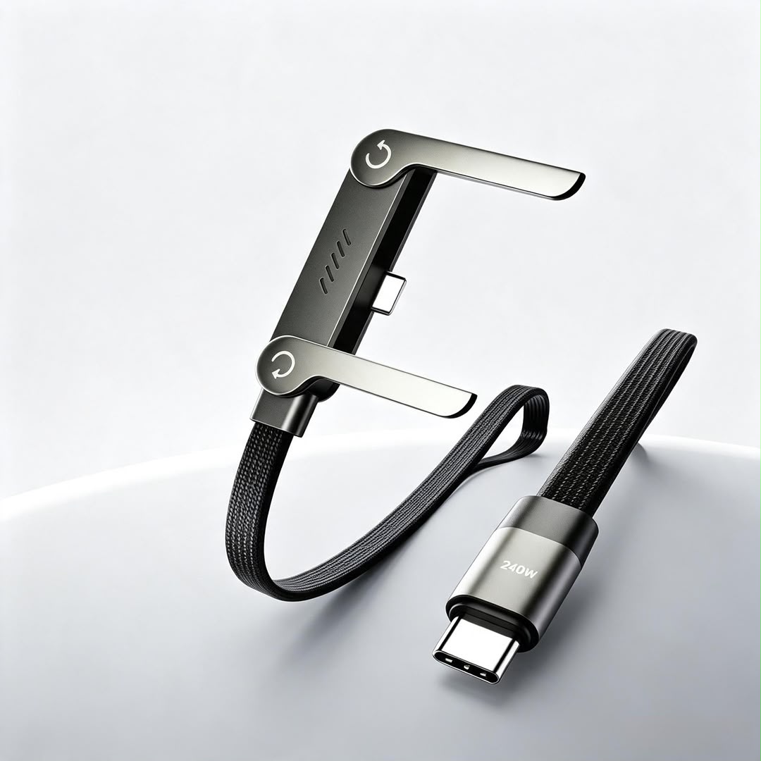 Type-C Fast Charging Cable with 240W Curved Angle